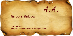 Anton Ambos névjegykártya